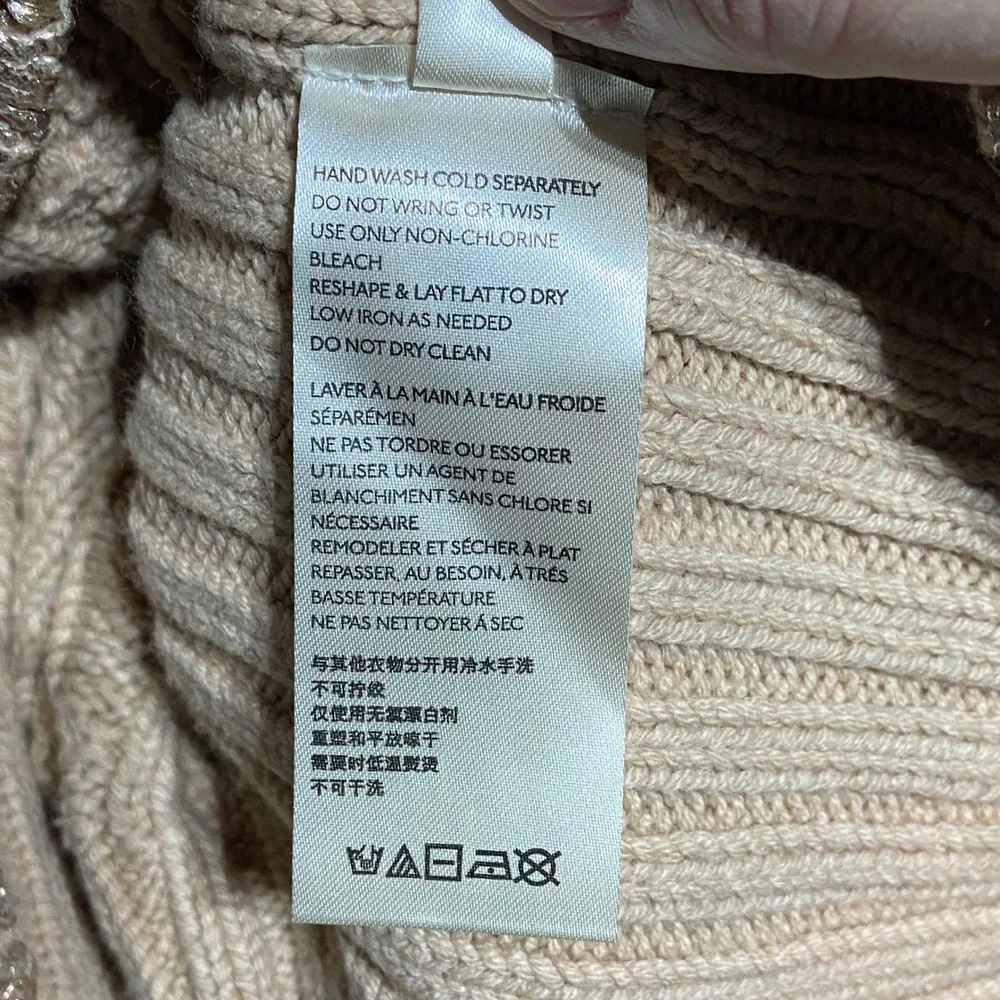 Free People Women's Good as Gold Sweater Dress LARGE Cable‎ Knit Metallic Party
